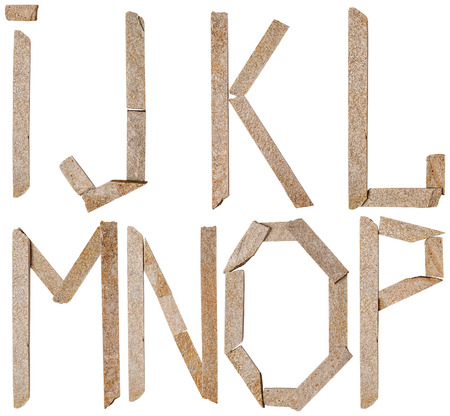 Set of letters of slate stones isolated on white background. File contains a clipping path.の写真素材