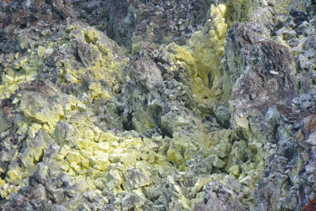 Volcano with Sulfur gas and deposits throughout.の写真素材