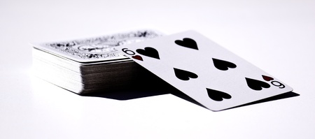 Deck of cards on a white backgroundのeditorial素材