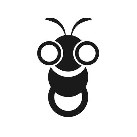 drawing a round eye bee that symbolizes focus and alertness in any situation. you can change its color. suitable for use on a business logo and so on.のイラスト素材