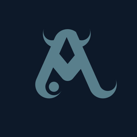 A logo that has a horn on it and a small ball underneath as a sign of the rapid progress of a company or other business people.のイラスト素材