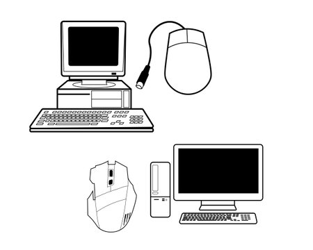 The change in form of a very sophisticated tool is often used by most people in the world to facilitate work as a helper.のイラスト素材