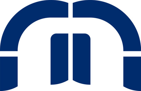 looks like two doors that maintain the security of a house or a room, and there is a letter with the initials M and A, very suitable for use in building companies.のイラスト素材