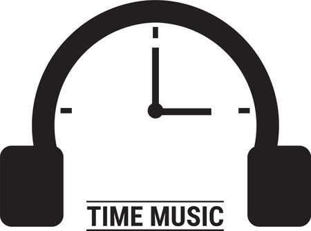 There is a clock and a music listening device, which means that there is time to play or listen to music.のイラスト素材