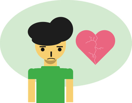 A man is heartbroken because his lover left without returning.のイラスト素材
