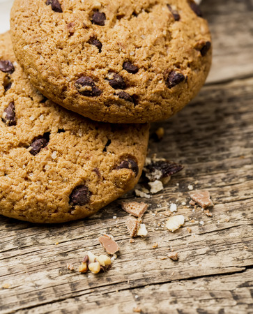 cookies on wooden table の写真素材