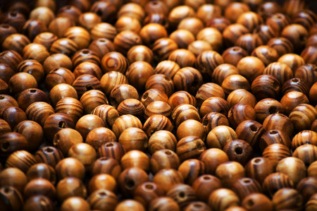 Wooden beads backgroundの写真素材