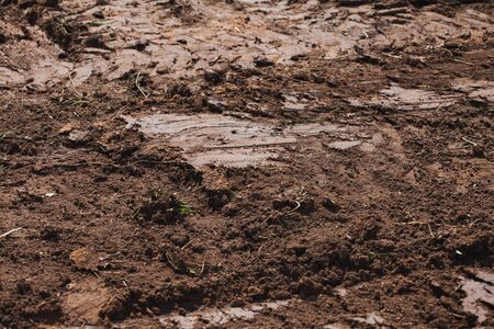 Flat ground texture. Preparation of land for constructionの写真素材