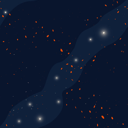 Night sky with snow and stars. Seamless pattern. Merry Christmas and Happy New Year magic background.のイラスト素材