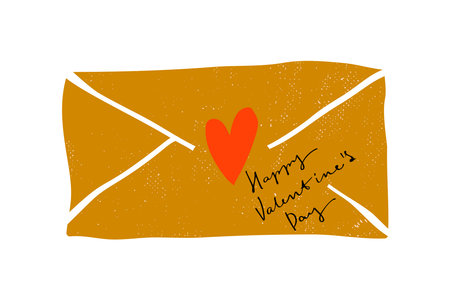 Sealed love letter in vintage style. Valentine s Day greetings.のイラスト素材