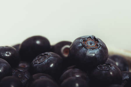 Large ripe blueberries close up. Film Aestheticの写真素材