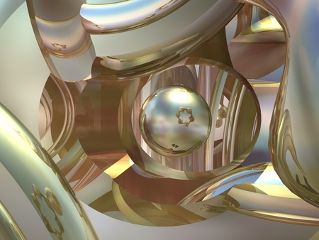 Goldish metal abstract background. Muted color fades.  の写真素材