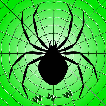 Spider  A silhouette of a spider on the web   のイラスト素材