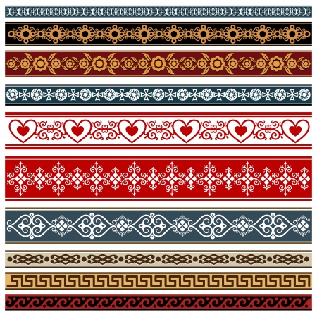 Ornaments of various styles  Elements of design - patterned borders   のイラスト素材