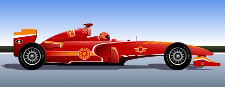 Racing bolide  The original race car  Red car  Vector illustration   のイラスト素材