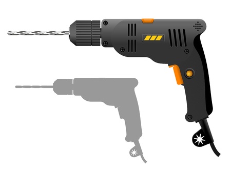 Power drill  Gray electric drill  Vector illustration of the power tool   のイラスト素材