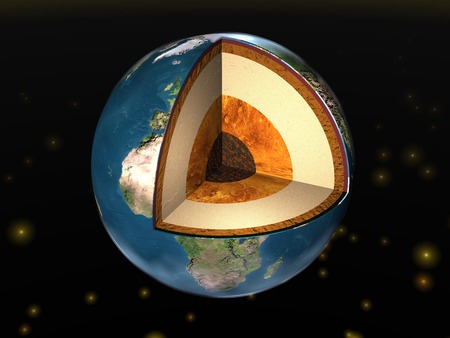 Earth. Earth cutaway. Structure of the Earth.の写真素材