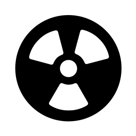 nuclear icon logo or illustration with solid stroke style vector design. perfect use for web, mobile app, pattern, design etc.のイラスト素材