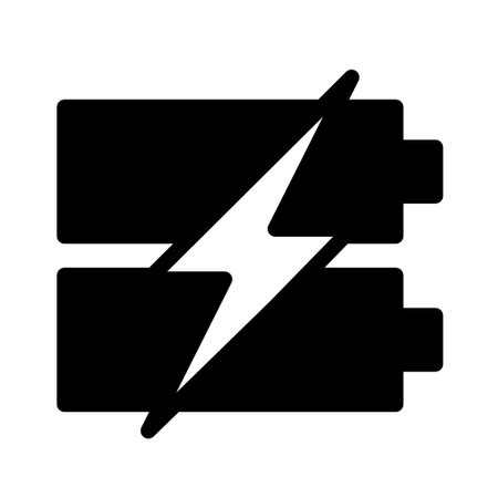 fast charhing battery icon logo or illustration with solid stroke style vector design. perfect use for web, mobile app, pattern, design etc.のイラスト素材