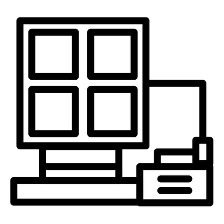 Energy supply data icon logo or illustration with outline stroke style vector design. perfect use for web, mobile app, pattern, design etc.のイラスト素材