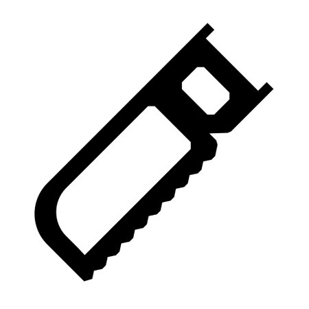 hacksaw logo or illustration with solid stroke style vector design. perfect use for web, mobile app, pattern, design etc.のイラスト素材
