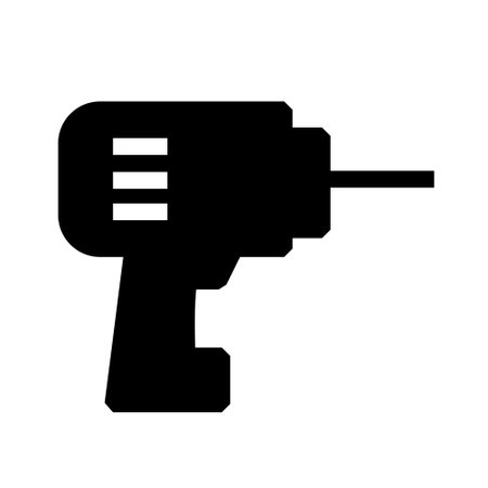 screwdriver machine logo or illustration with solid stroke style vector design. perfect use for web, mobile app, pattern, design etc.のイラスト素材