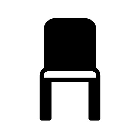 chair icon logo or illustration with solid stroke style vector design. perfect use for web, mobile app, pattern, design etc.のイラスト素材