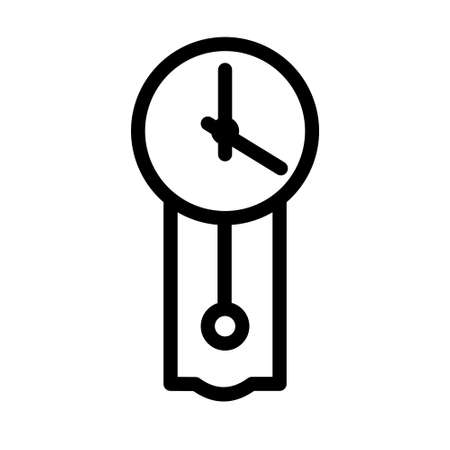 big clock icon logo or illustration with outline stroke style vector design. perfect use for web, mobile app, pattern, design etc.のイラスト素材