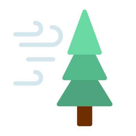 wind trees icon logo with flat illustration style vector design. great for use web, mobile app, pattern, design etc.のイラスト素材