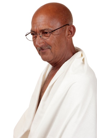 An old man appears to be in thought about peace in general.の写真素材