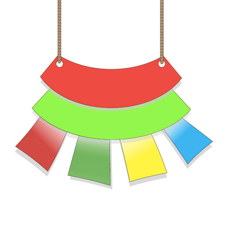 signaling the beginning of the sales multicolored ragsのイラスト素材