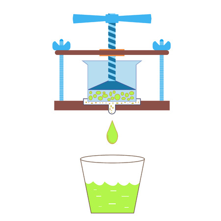 screw hand press to press fruits and berriesのイラスト素材