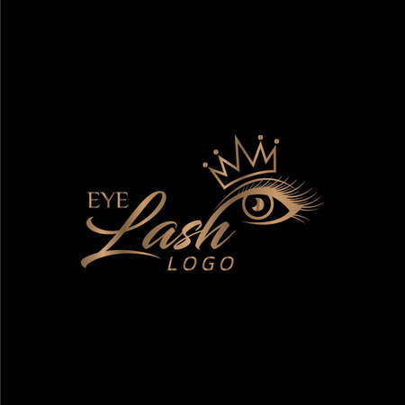 Eyelash Logo with Crownのイラスト素材