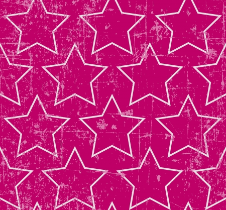 Light gray stars on grunge pink background, seamless patternのイラスト素材