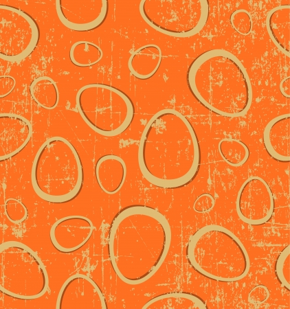 Light beige easter eggs on orange grunge background, seamless patternのイラスト素材