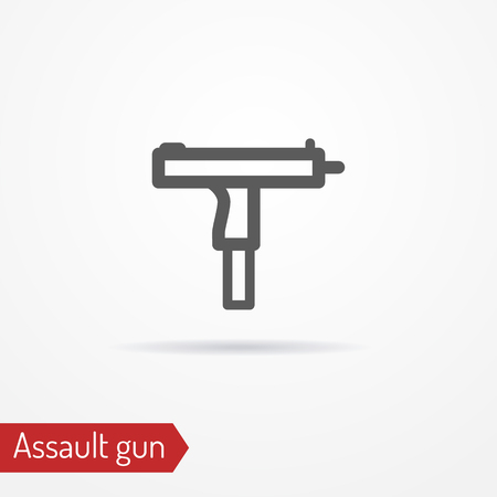 Compact assault weapon line vector iconのイラスト素材
