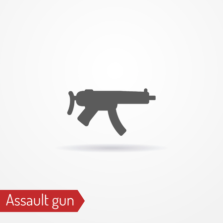 Compact assault weapon silhouette vector iconのイラスト素材