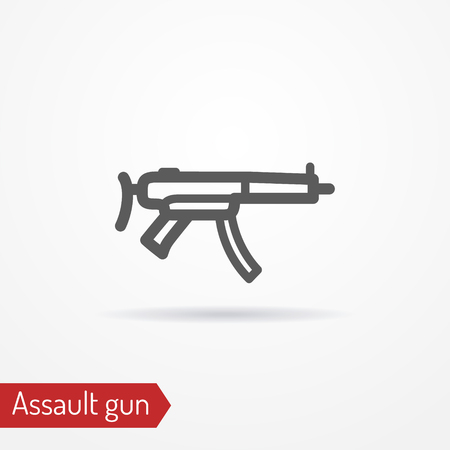 Compact assault weapon line vector iconのイラスト素材