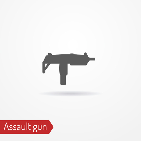 Compact submachine gun silhouette vector iconのイラスト素材