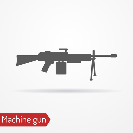 Machine gun silhouette vector iconのイラスト素材