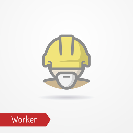 Worker face vector iconのイラスト素材