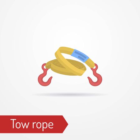 Car tow rope with hooks vector imageのイラスト素材