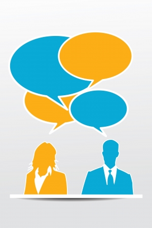 Conversation business people with speech bubblesのイラスト素材