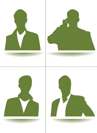 A collection set of green avatar profile pictureのイラスト素材