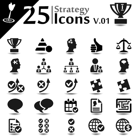 Business strategy icon setのイラスト素材