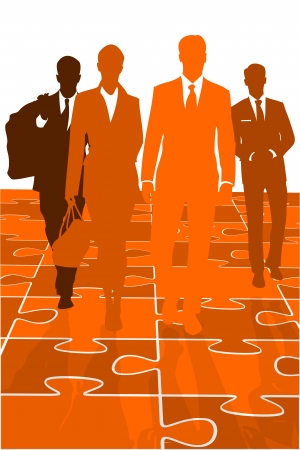 Problem solving business team of professionalsのイラスト素材