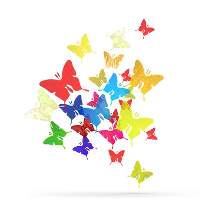Abstract butterflies background isolated on whiteのイラスト素材