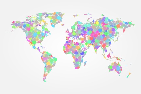 World map splash  illustrationのイラスト素材