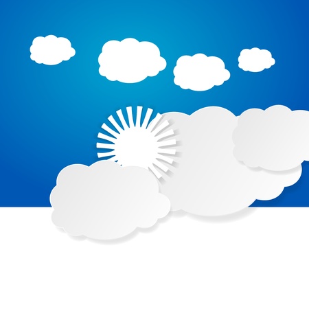 Sun over the clouds billboard vector illustrationのイラスト素材