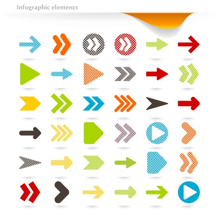 Collection of vector inforgaphic arrowsのイラスト素材